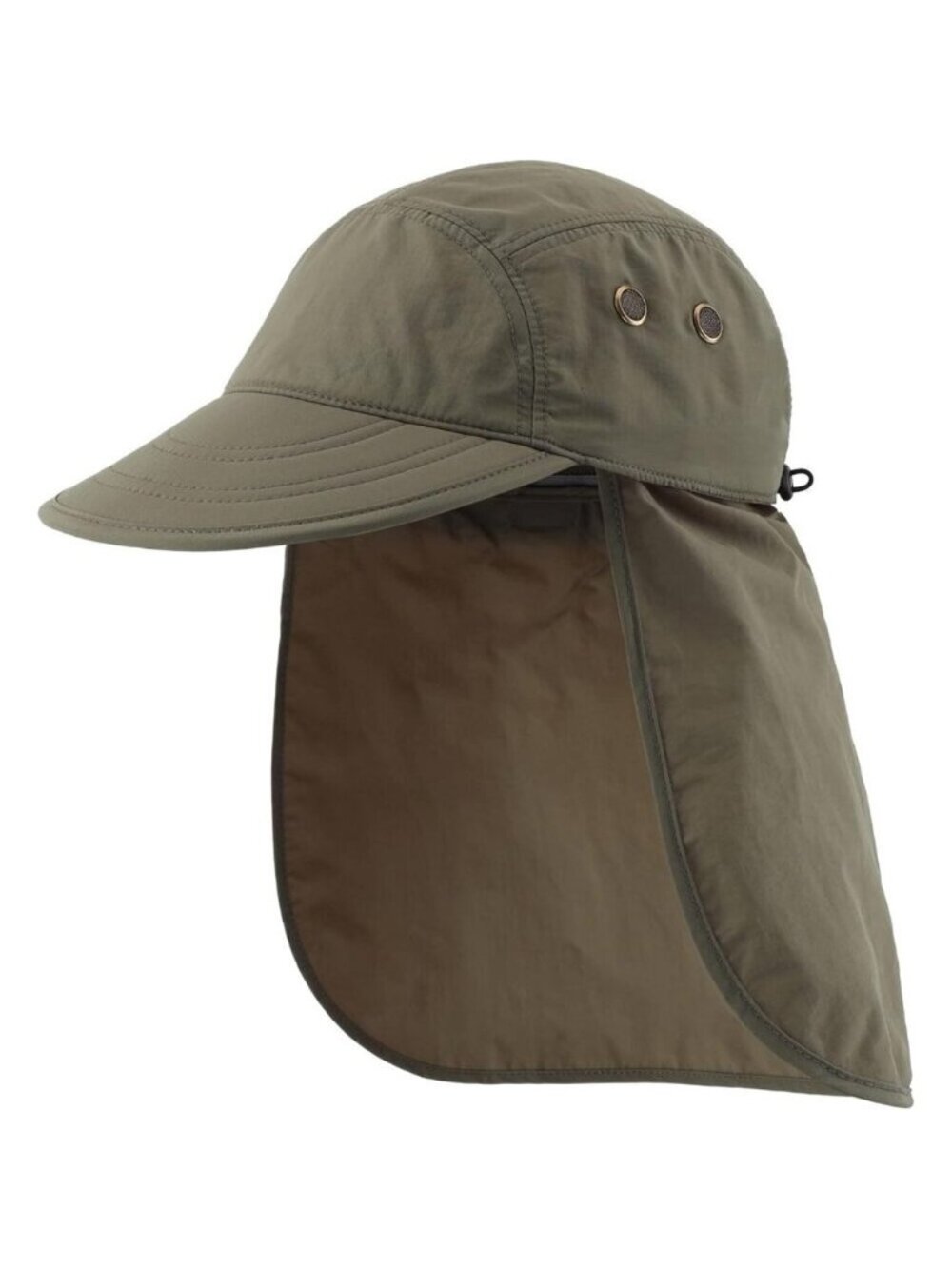 Men's Army 100% Polyester Wide Brim Uv Protection With Neck Flap Fishing Hat